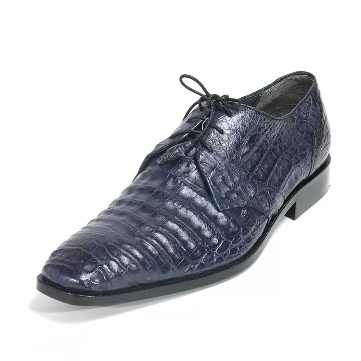 Los Altos Navy Genuine Caiman Belly Lace Up - Image 2