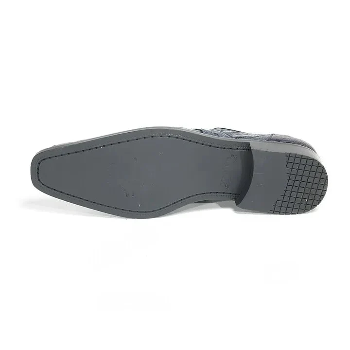 Los Altos Navy Genuine Caiman Belly Lace Up - Image 4