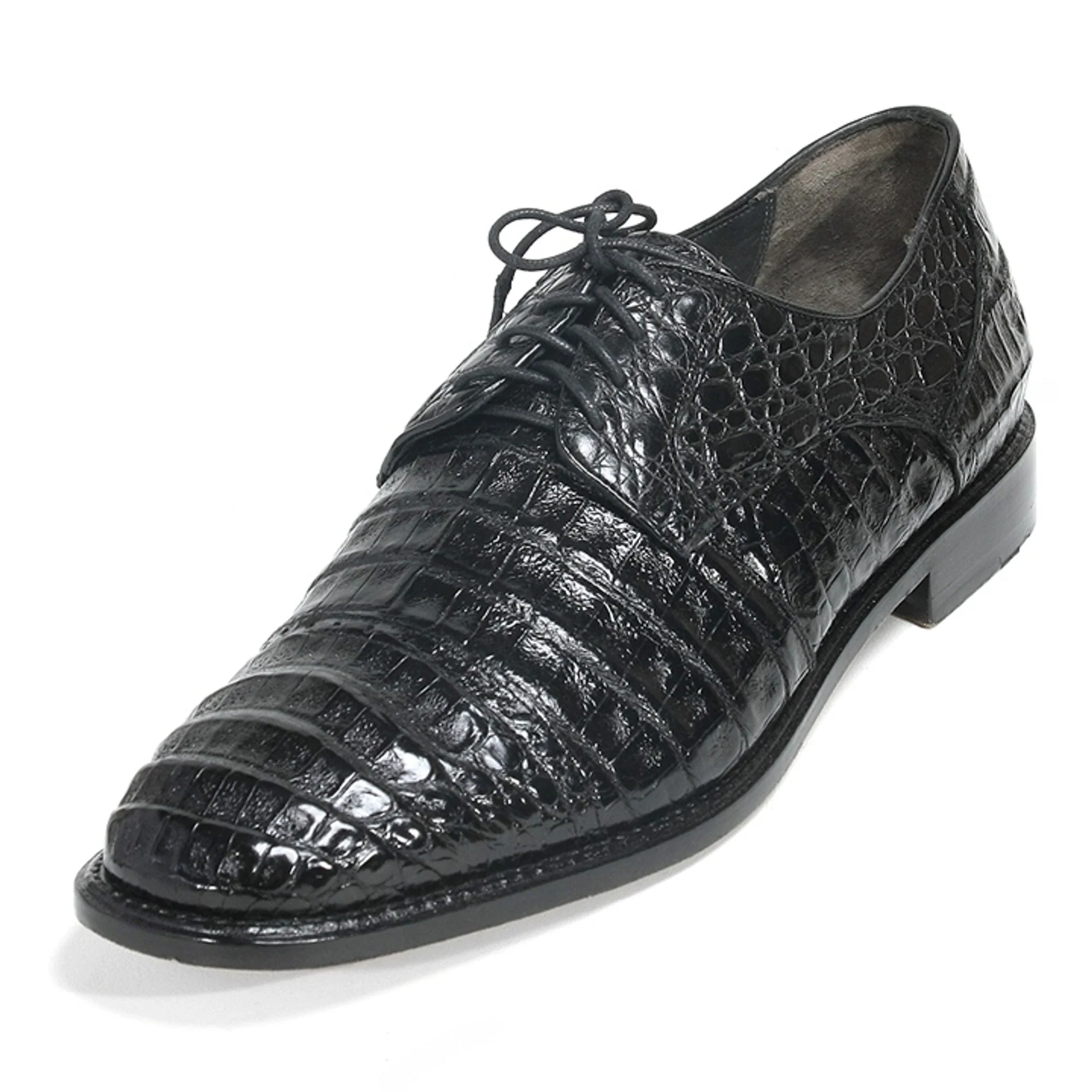 Los Altos Oxford Black Genuine Caiman Crocodile Shoes - Image 3