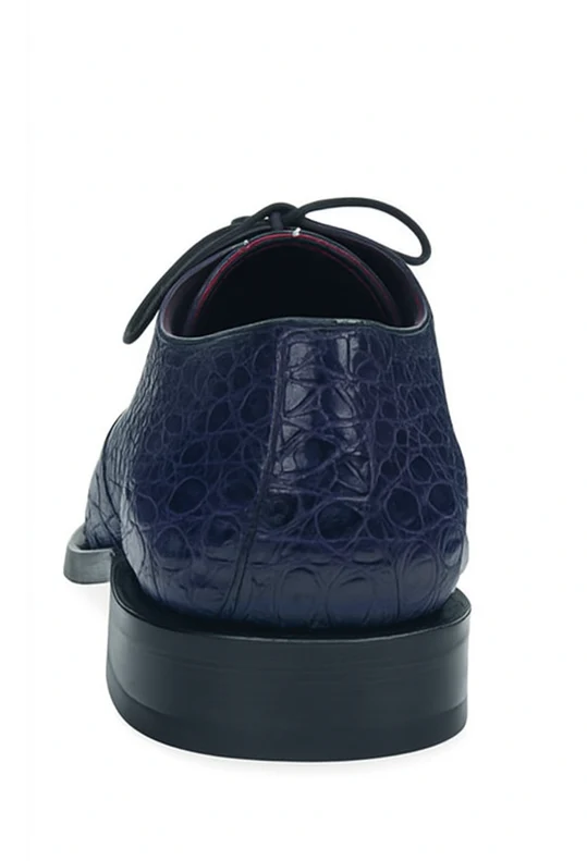 Los Altos Oxford Blue Caiman & Belly Crocodile Shoes - Image 3