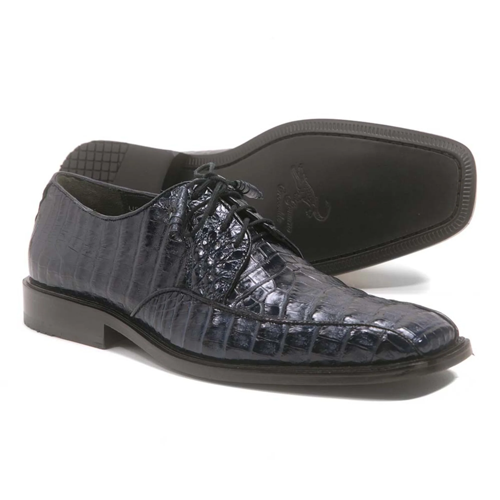 Los Altos Oxford Blue Caiman & Belly Crocodile Shoes - Image 8