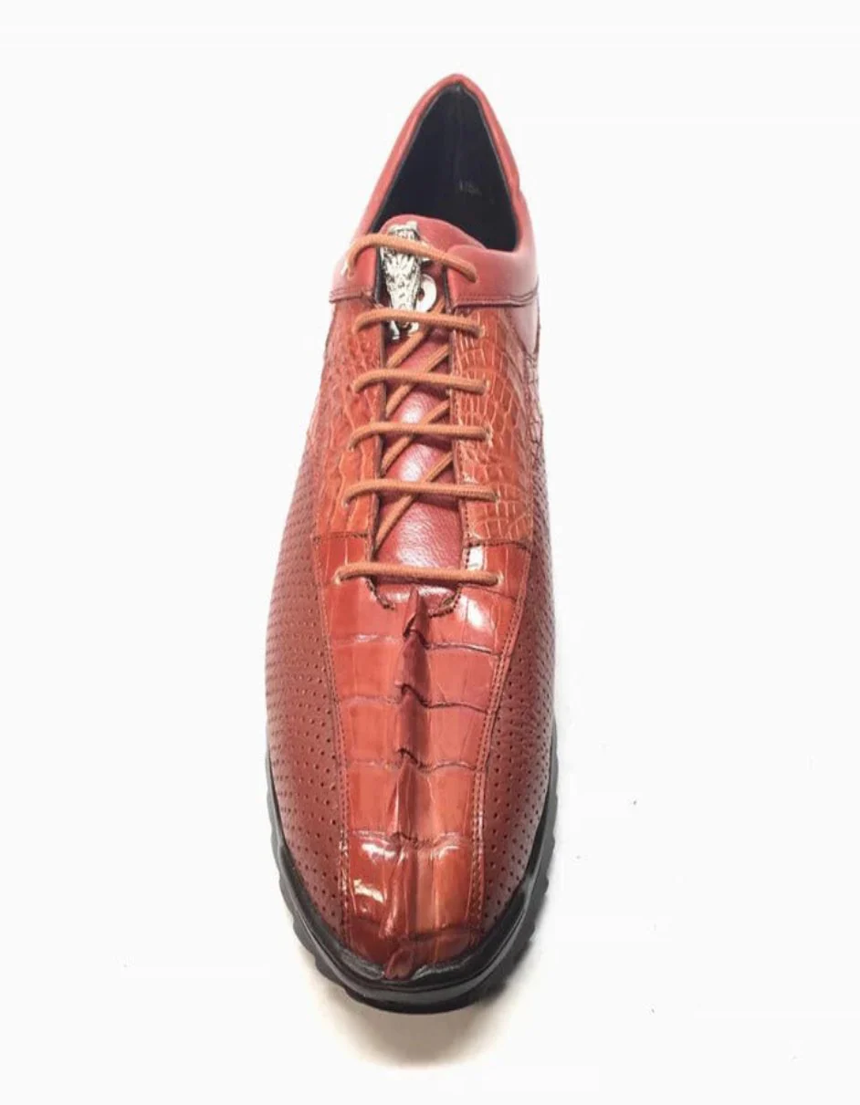 Los Altos Perforated Crocodile Tail Sneakers - Image 3