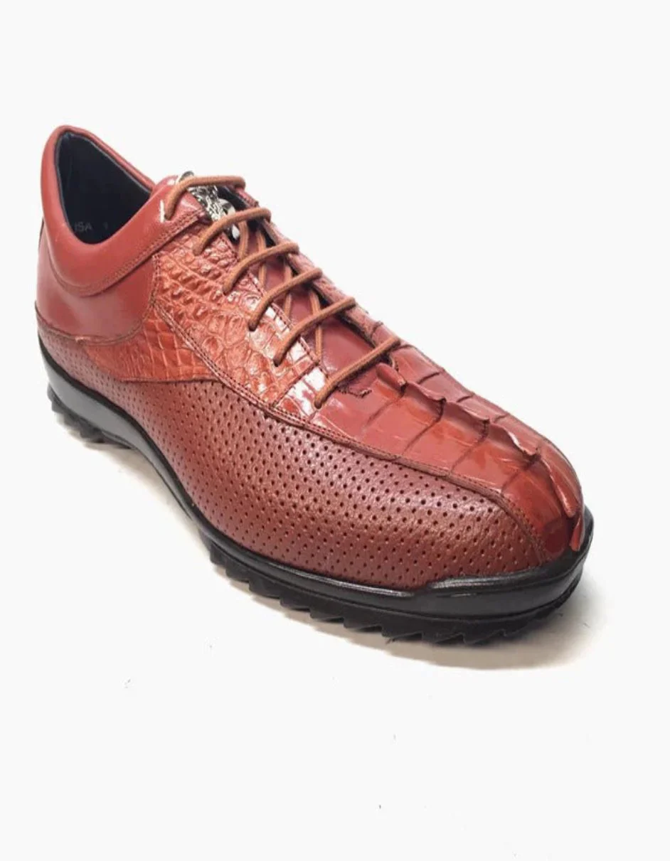 Los Altos Perforated Crocodile Tail Sneakers - Image 4