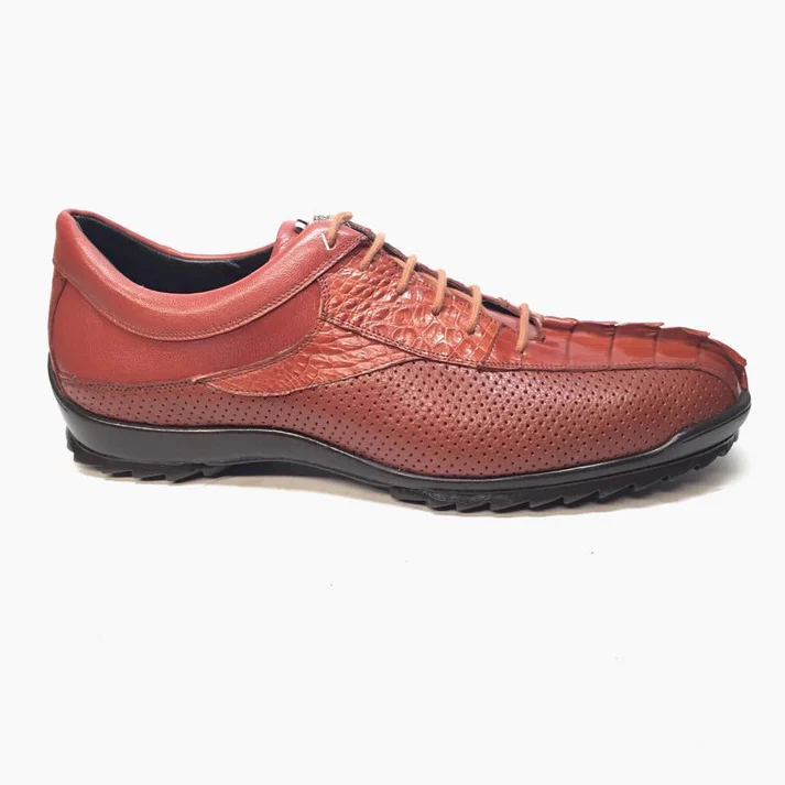 Los Altos Perforated Crocodile Tail Sneakers - Image 5