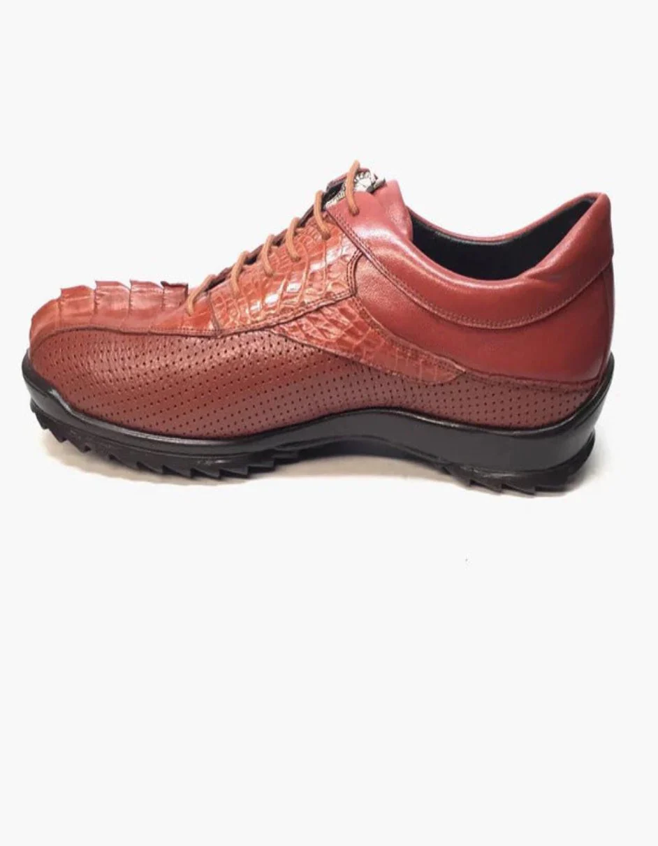 Los Altos Perforated Crocodile Tail Sneakers - Image 6