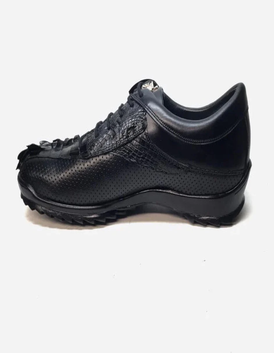 Los Altos Perforated Crocodile Tail Sneakers - Image 7