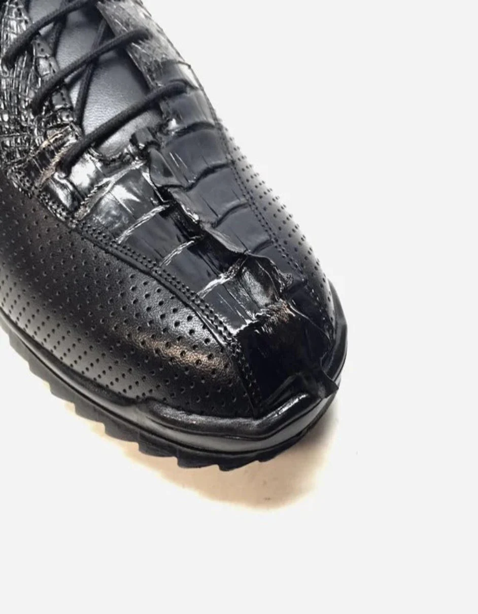 Los Altos Perforated Crocodile Tail Sneakers - Image 8