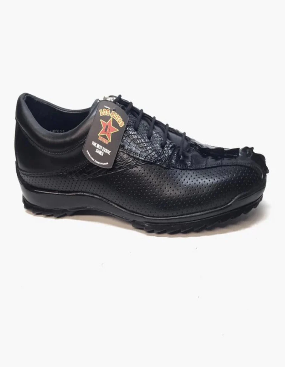 Los Altos Perforated Crocodile Tail Sneakers - Image 9