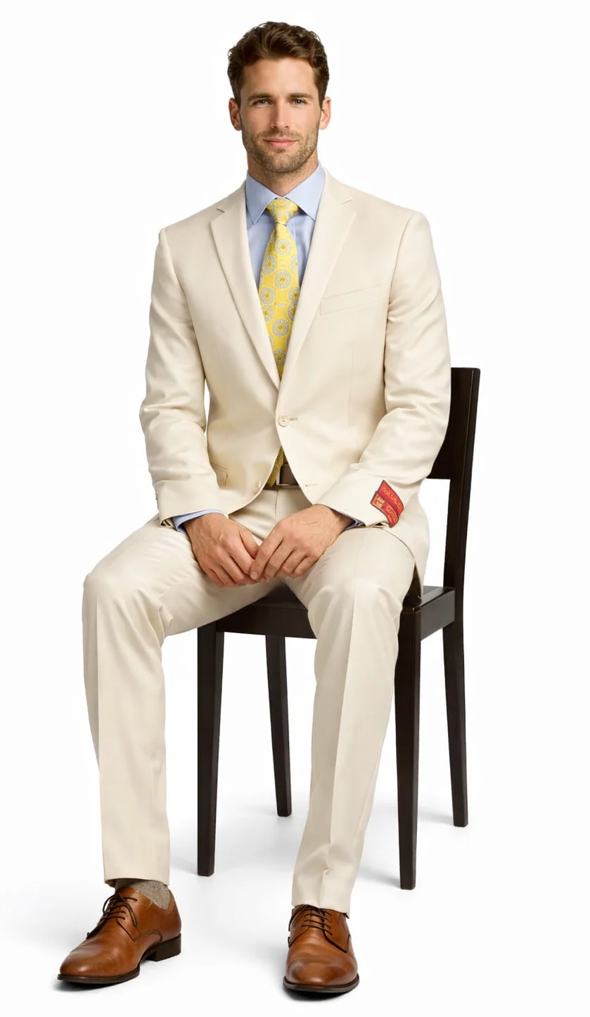 Tiglio Beige Two-button Wool Suit - Image 4