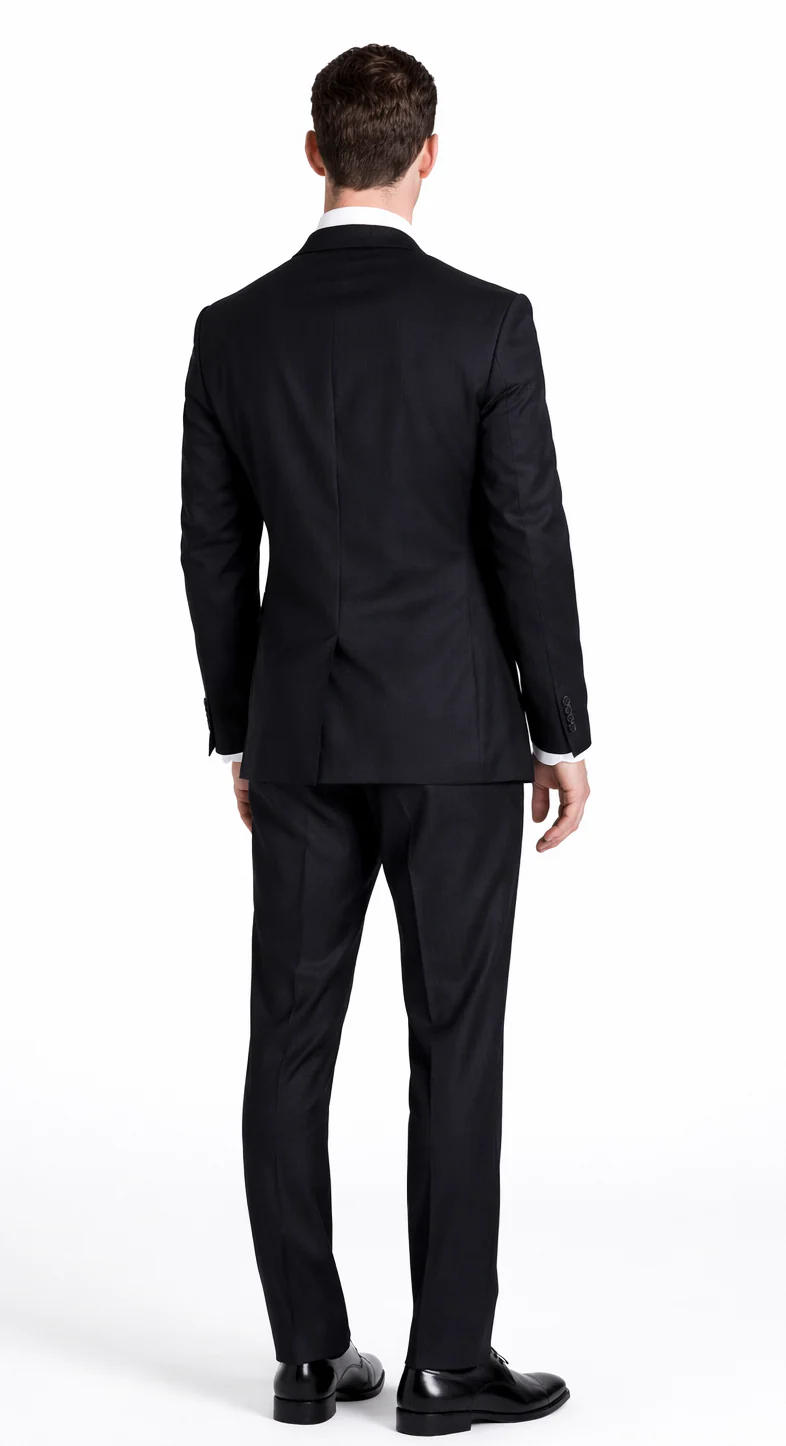 Tiglio Black, Gray, Navy Blue Stripe Two-button Wool Suit 3 Fabrics - Image 2