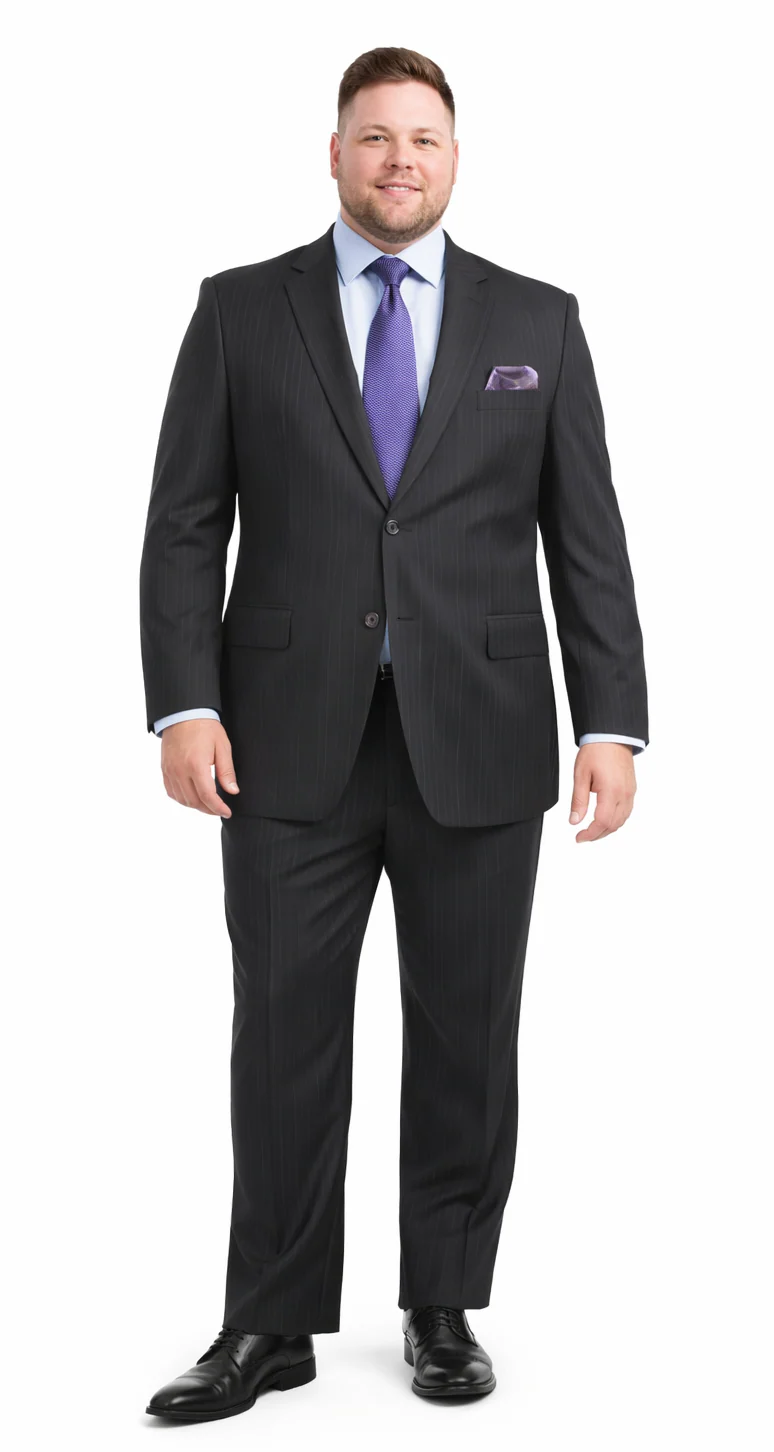 Tiglio Black, Gray, Navy Blue Stripe Two-button Wool Suit 3 Fabrics - Image 9