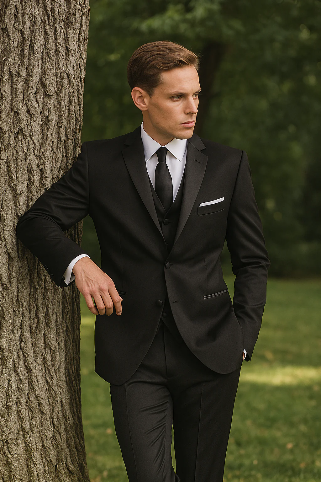 Tiglio Black Wool 2-button 2-Piece Tuxedo - Image 5