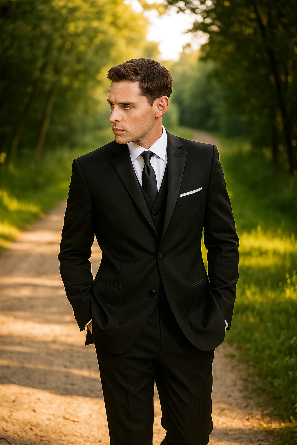 Tiglio Black Wool 2-button 2-Piece Tuxedo - Image 6
