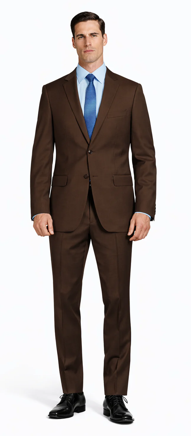 Tiglio Brown Two-Button Wool Suit