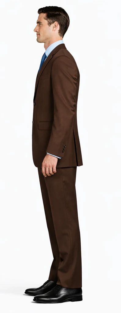Tiglio Brown Two-Button Wool Suit - Image 3