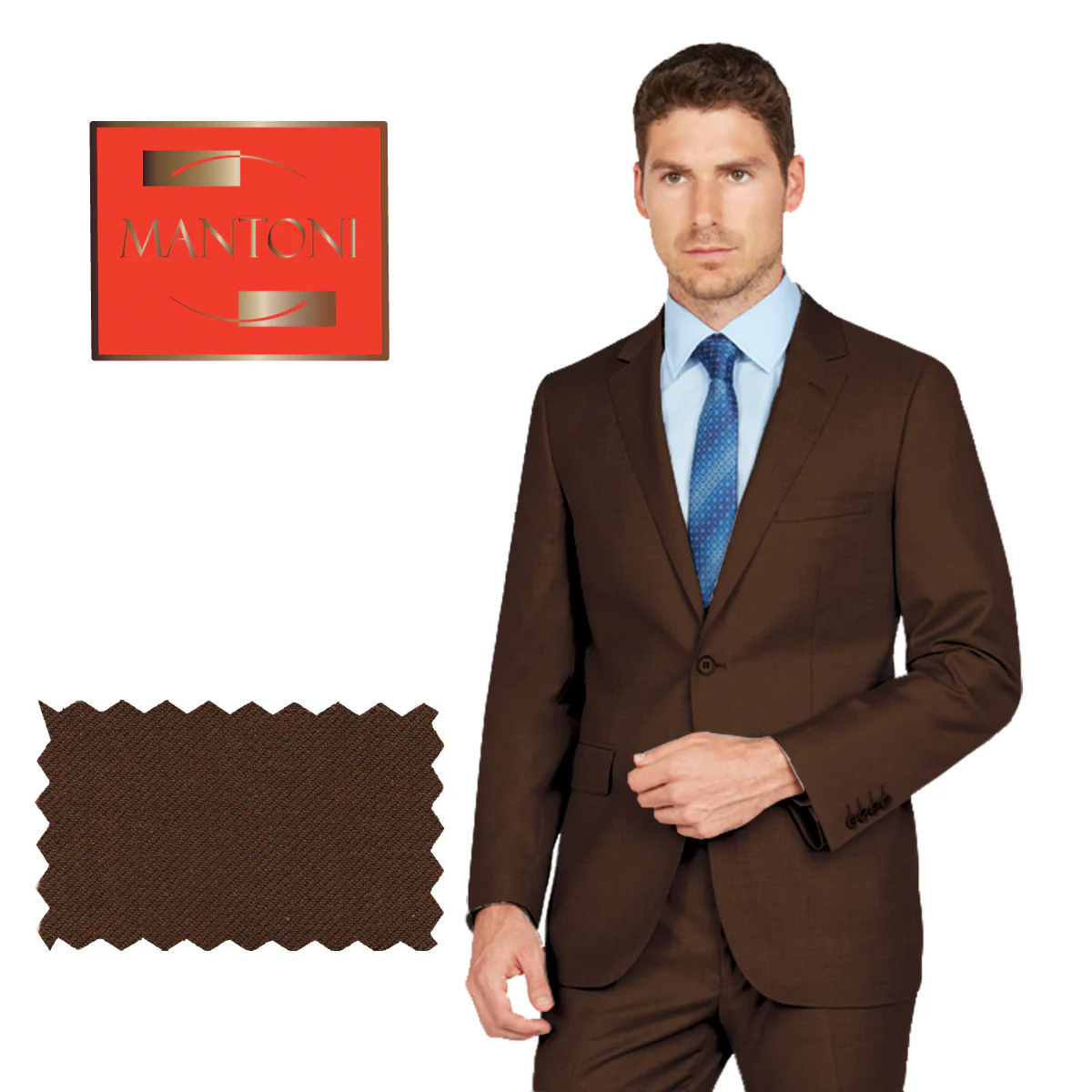 Tiglio Brown Two-Button Wool Suit - Image 8