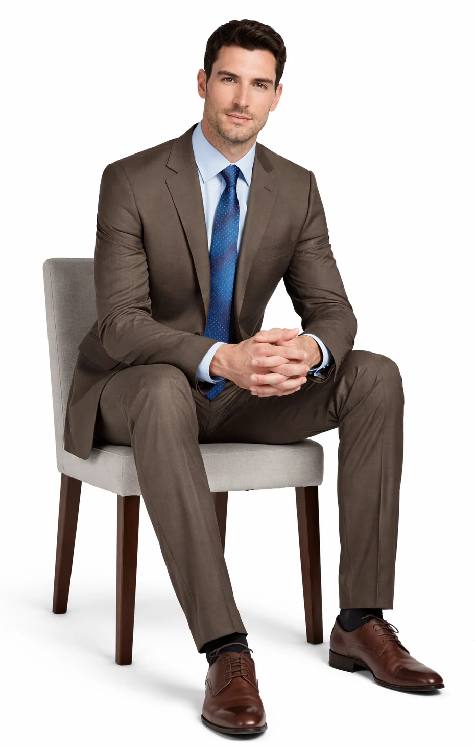 Tiglio Camel or Taupe Two-button Wool Suit - Image 4