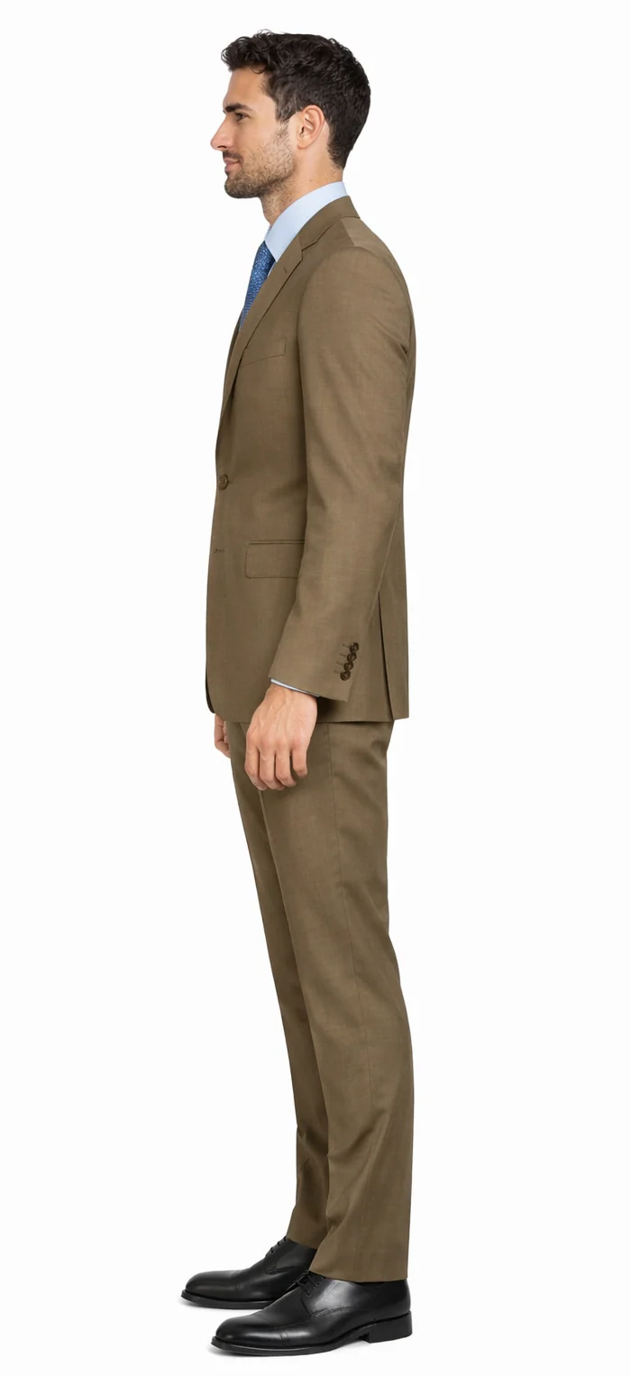 Tiglio Camel or Taupe Two-button Wool Suit - Image 6