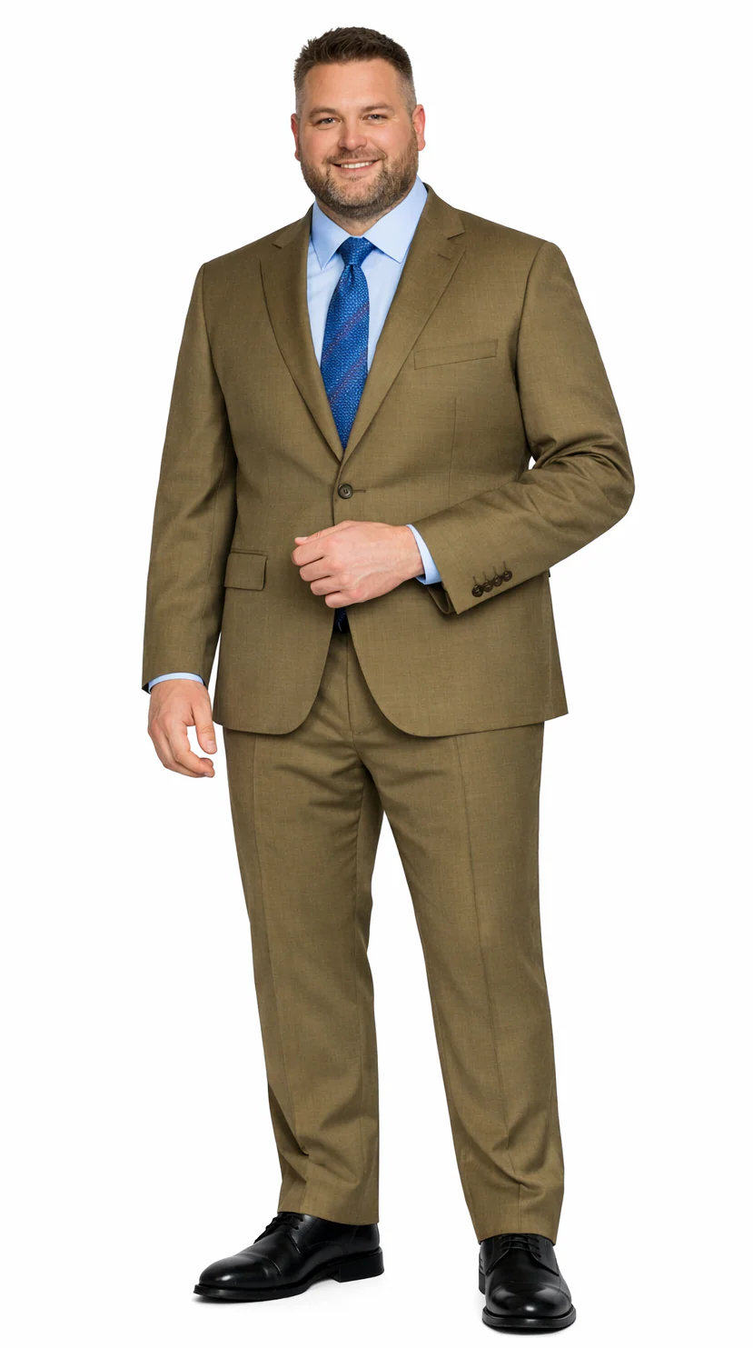 Tiglio Camel or Taupe Two-button Wool Suit - Image 8