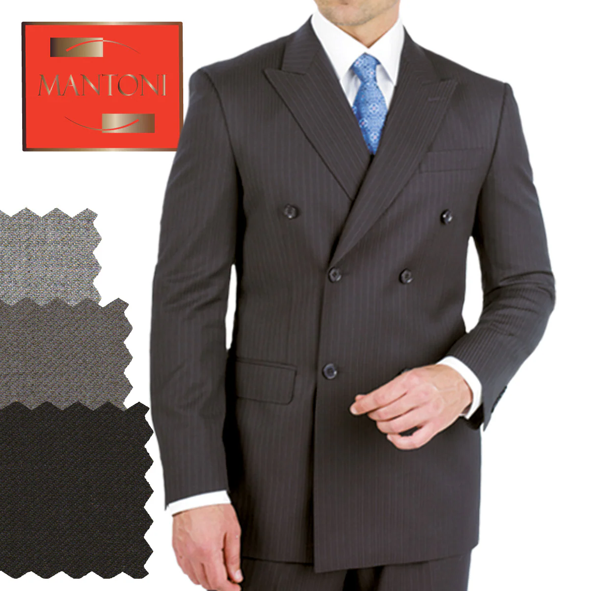 Tiglio Double-Breast Black, Grey, or Navy Wool Suit - Image 11