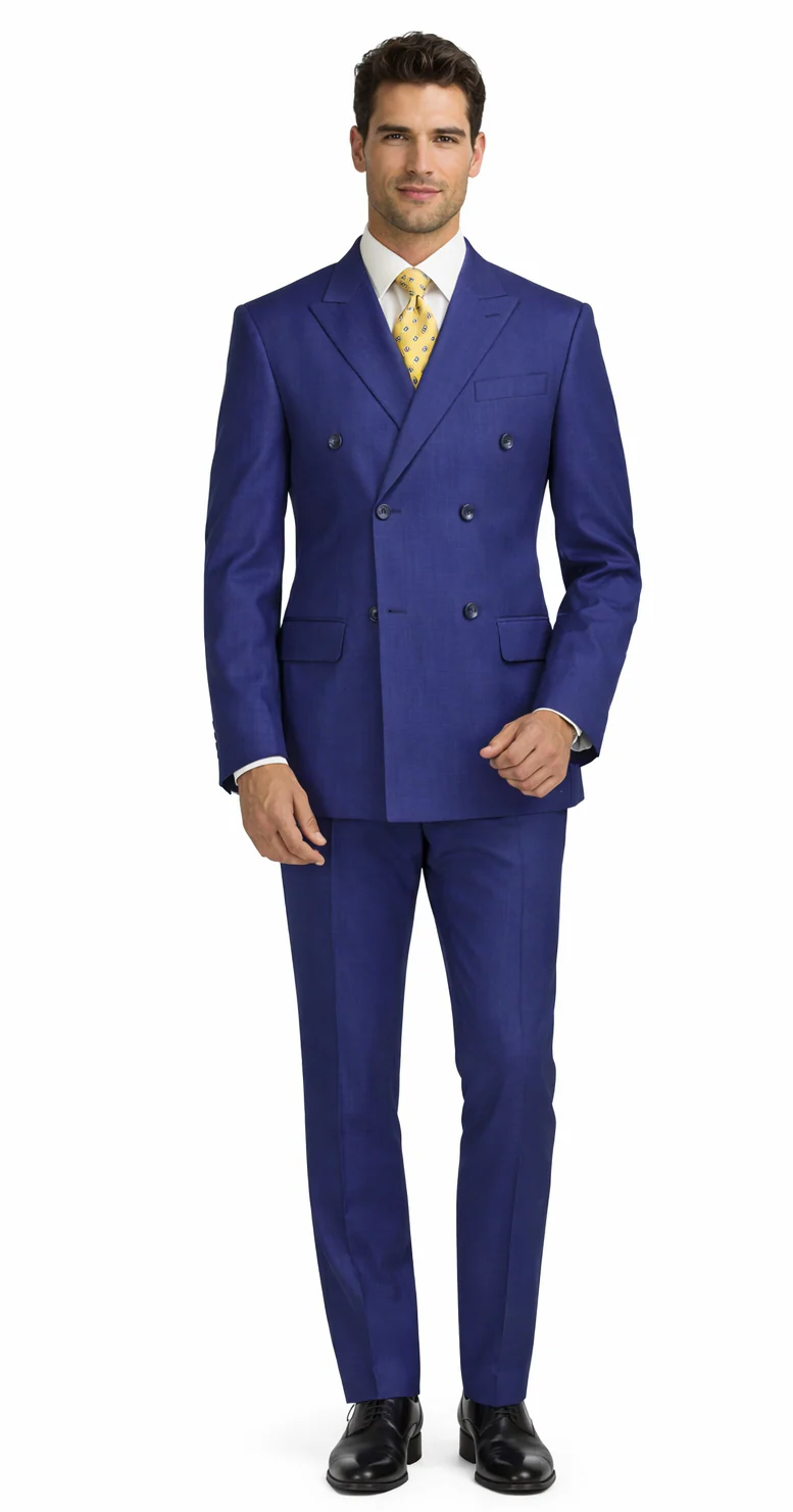 Tiglio Double-Breast Black, Grey, or Navy Wool Suit - Image 3