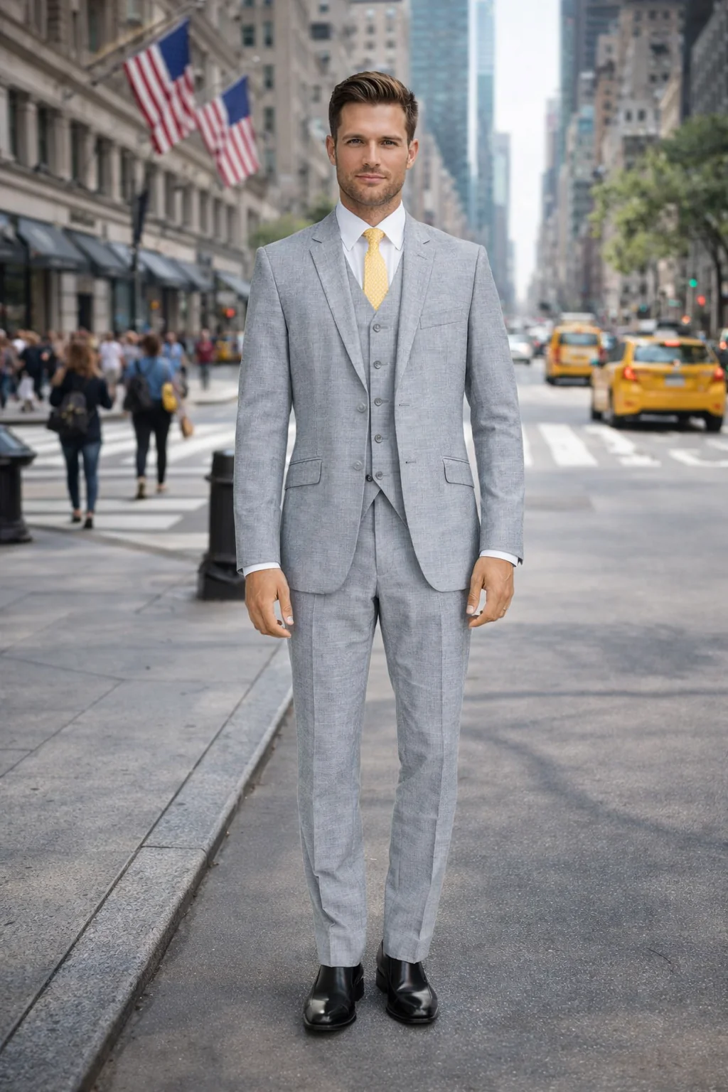 Tiglio Light Gray Suit for Men – Elegant Wedding and Business Formal Suit - Image 4