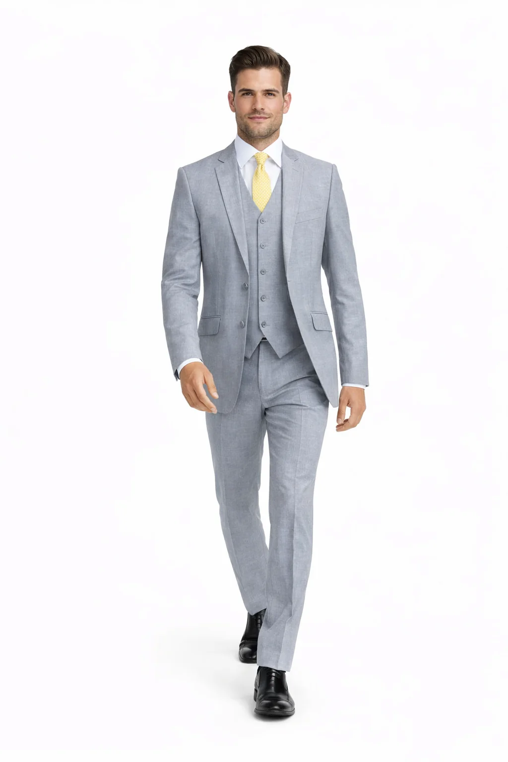 Tiglio Light Gray Suit for Men – Elegant Wedding and Business Formal Suit - Image 6