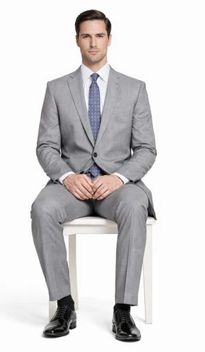 Tiglio Lt. Gray Two-button Wool Suit in Modern or Slim-Fit - Image 4