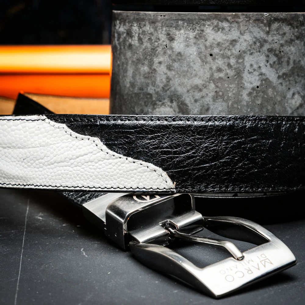 Marco Di Milano Alessio Belt White / Black - Image 8