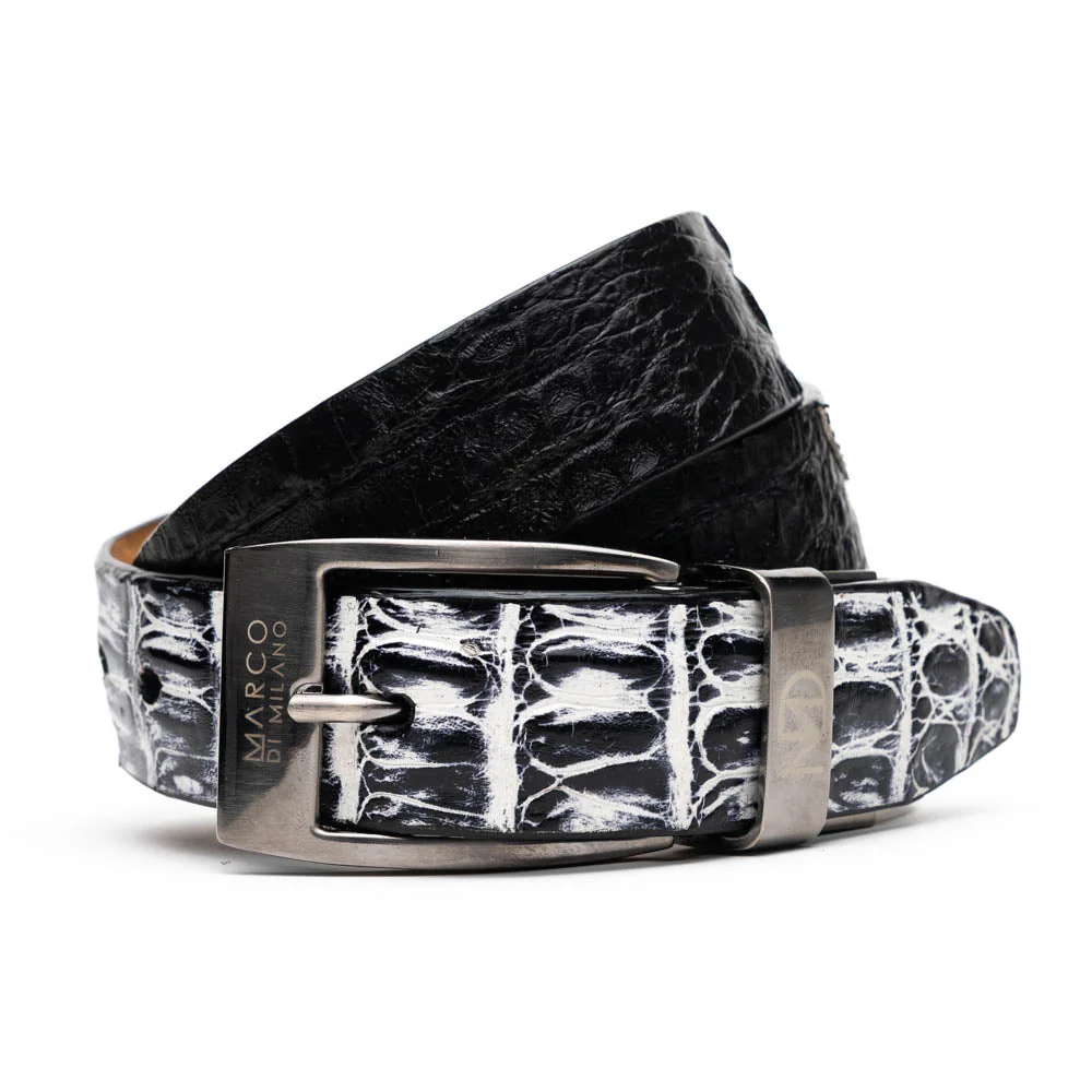 Marco Di Milano Caribe Belt Newspaper / Black