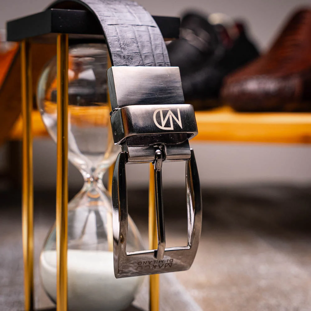 Marco Di Milano Caribe Belt Newspaper / Black - Image 4
