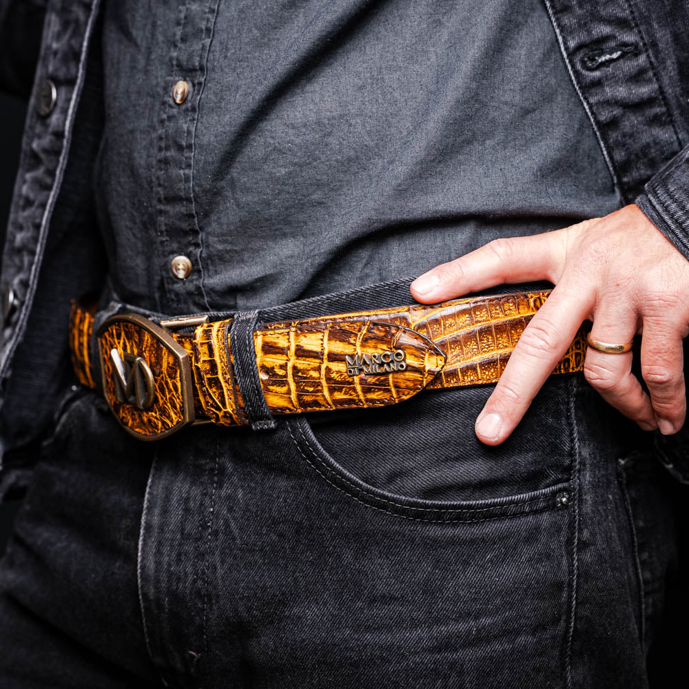 Marco Di Milano Iowa Belt Mustard Brown - Image 10