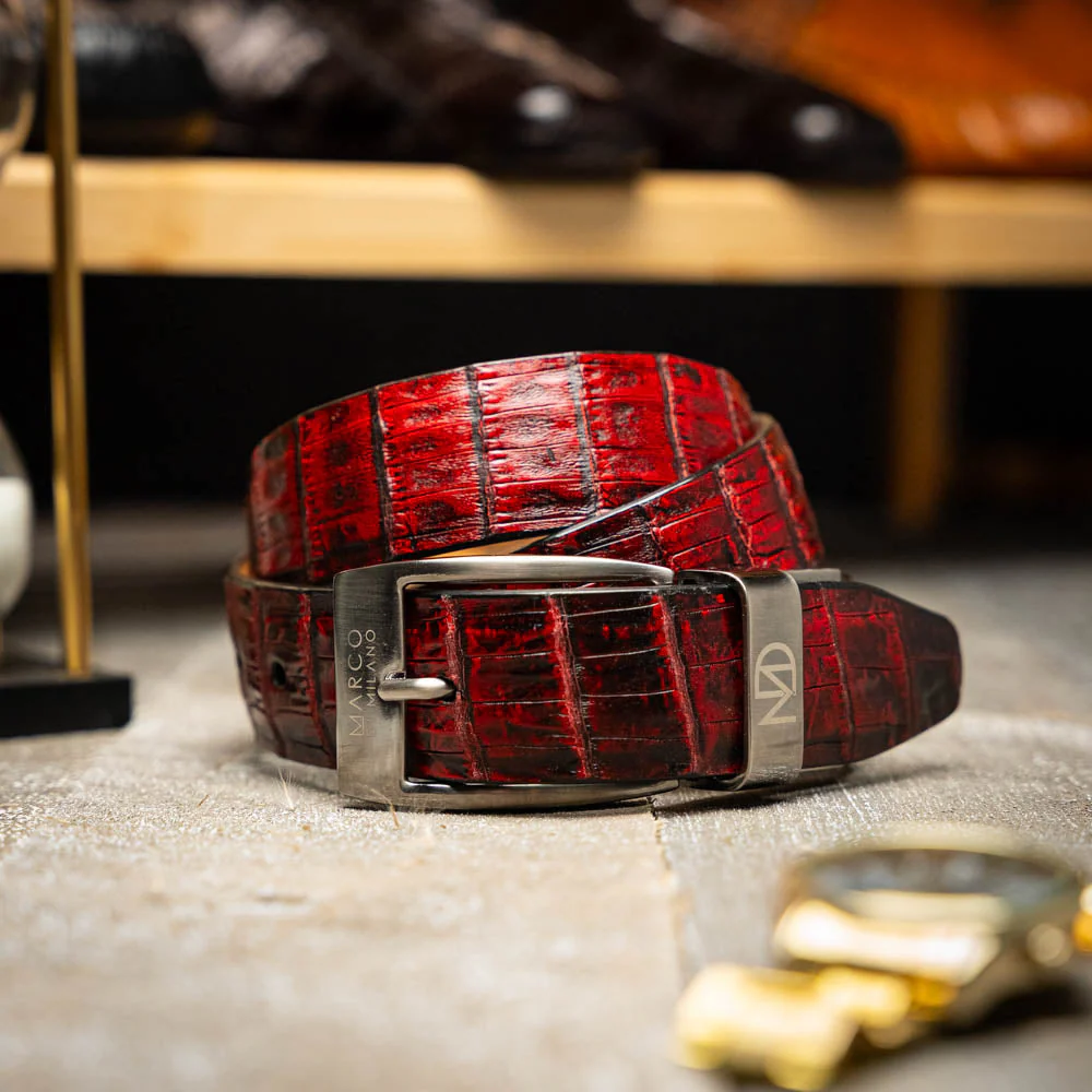 Marco Di Milano Riccardo Belt Black Cherry - Image 4