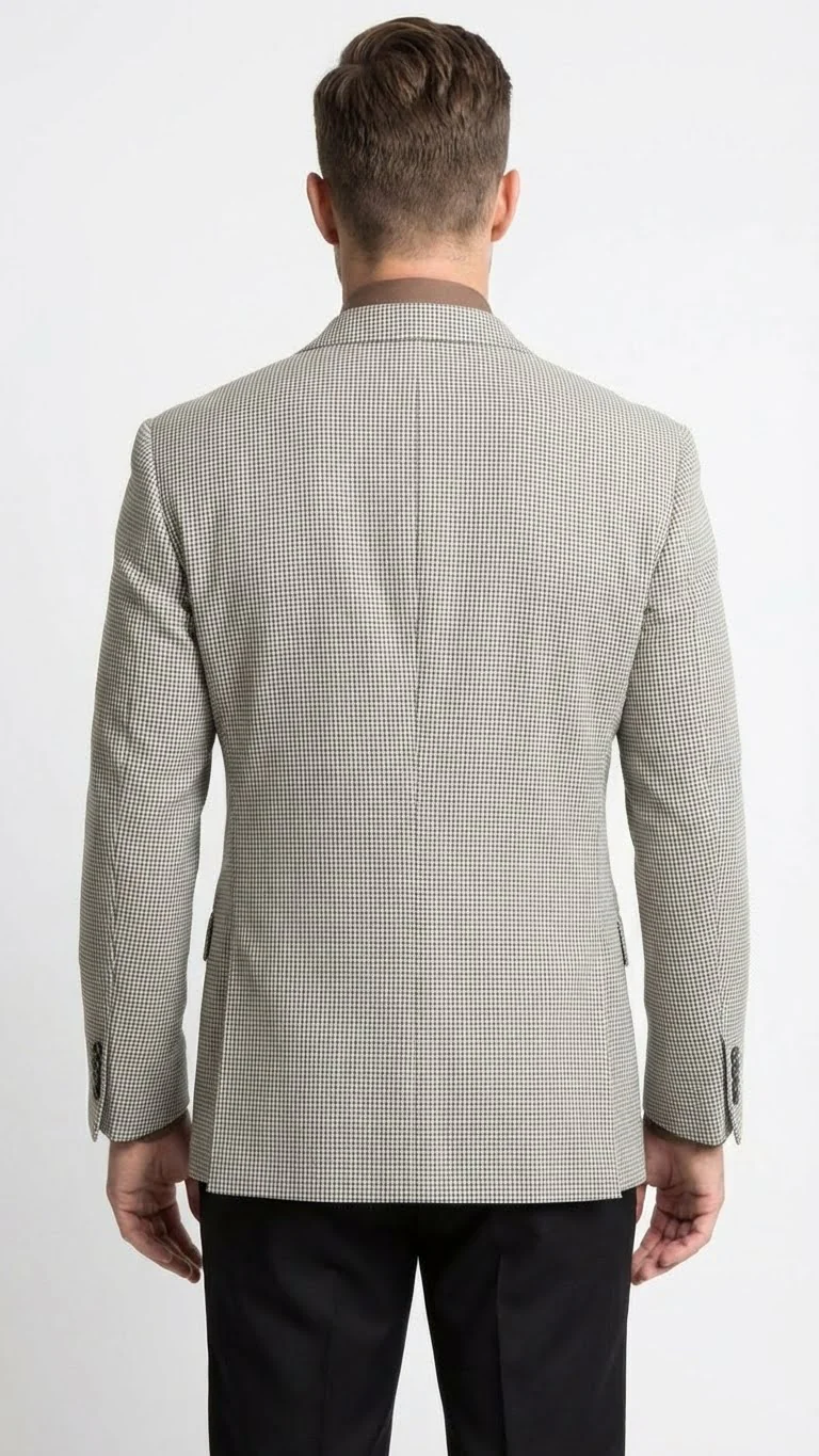 Men’s Black and White Houndstooth Blazer Jacket, Classic Formal Sport Coat for Business, Wedding and Dress Wear - Image 2