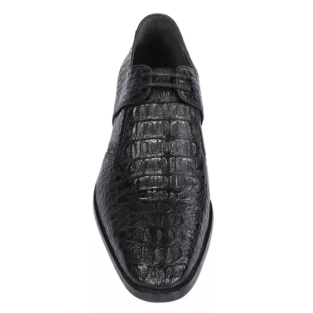 Men’s Black Genuine Full Crocodile Leather Lace-Up Dress Shoes - Image 6