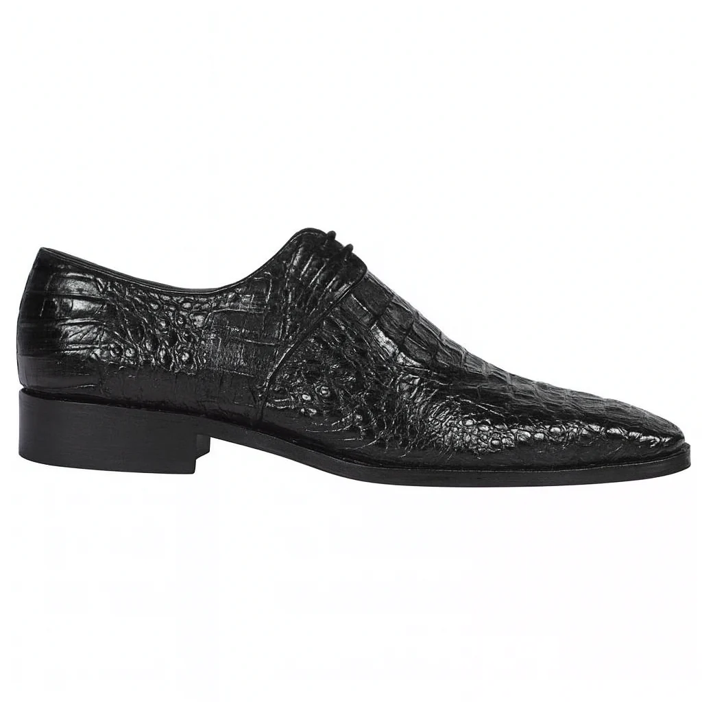 Men’s Black Genuine Full Crocodile Leather Lace-Up Dress Shoes - Image 8