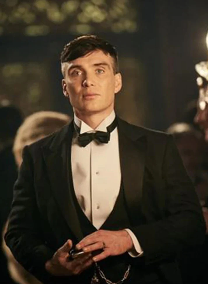 Men’s Black Peaky Blinders Style Three-Piece Tuxedo Suit – Classic Formal Suit with Blazer and Waistcoat Peak Lapel 1920s Style - Image 11