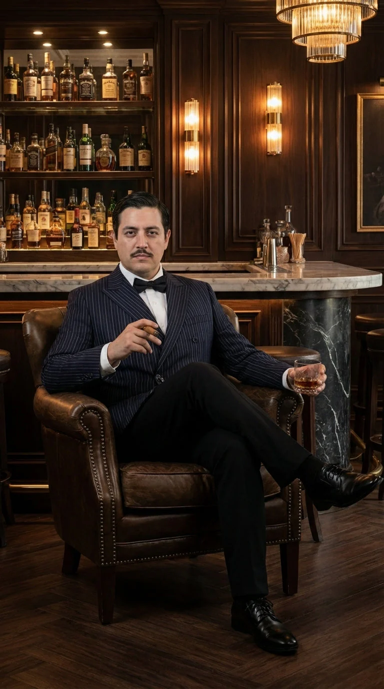 Men’s Black Pinstripe Blazer Gomez Addams Inspired Jacket – Vintage Double Breasted Formal Blazer, Classic Party Costume Wear, Elegant Evening - Image 11