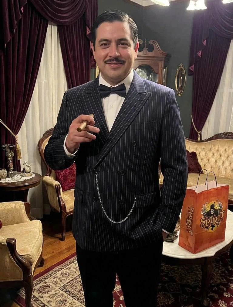 Men’s Black Pinstripe Blazer Gomez Addams Inspired Jacket – Vintage Double Breasted Formal Blazer, Classic Party Costume Wear, Elegant Evening - Image 14