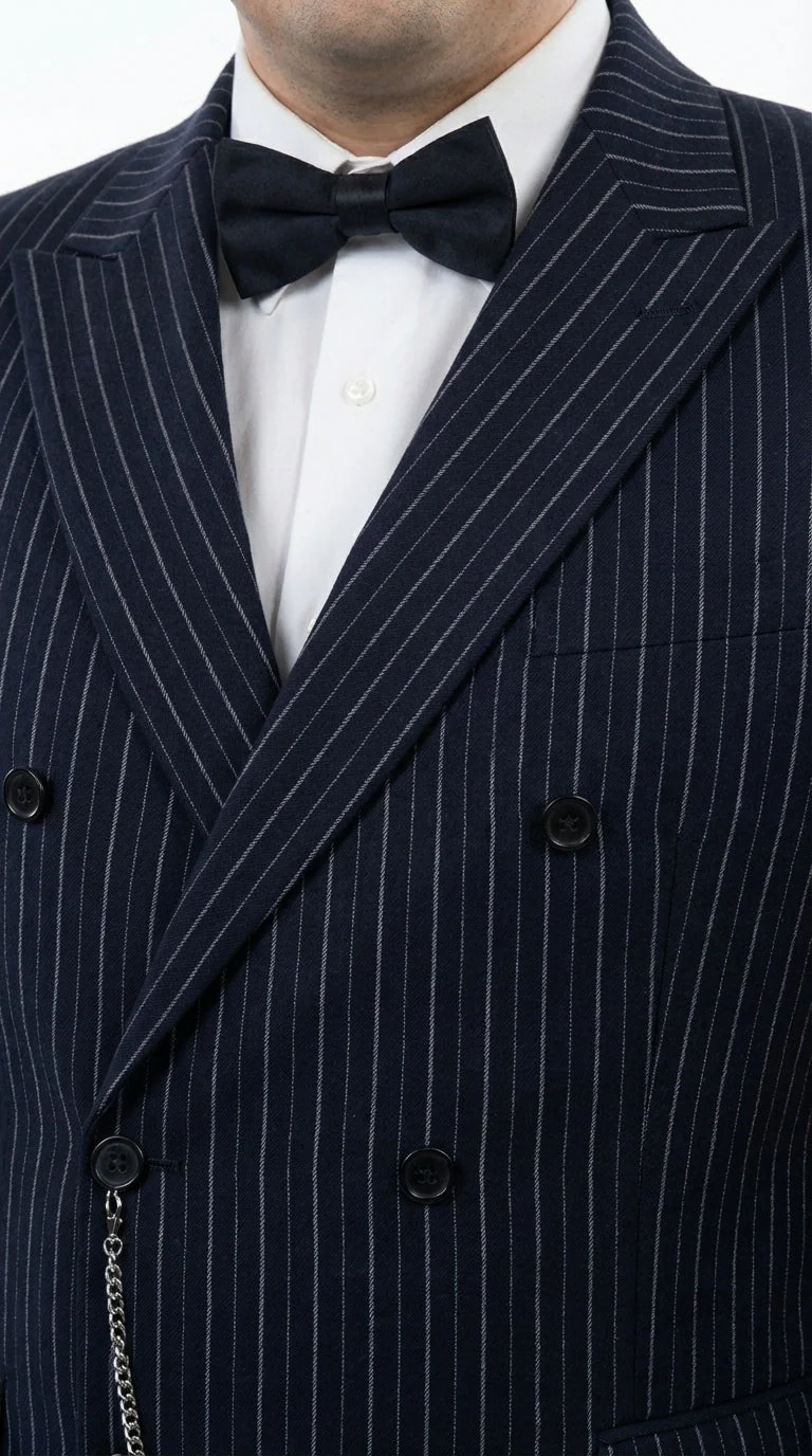 Men’s Black Pinstripe Blazer Gomez Addams Inspired Jacket – Vintage Double Breasted Formal Blazer, Classic Party Costume Wear, Elegant Evening - Image 15