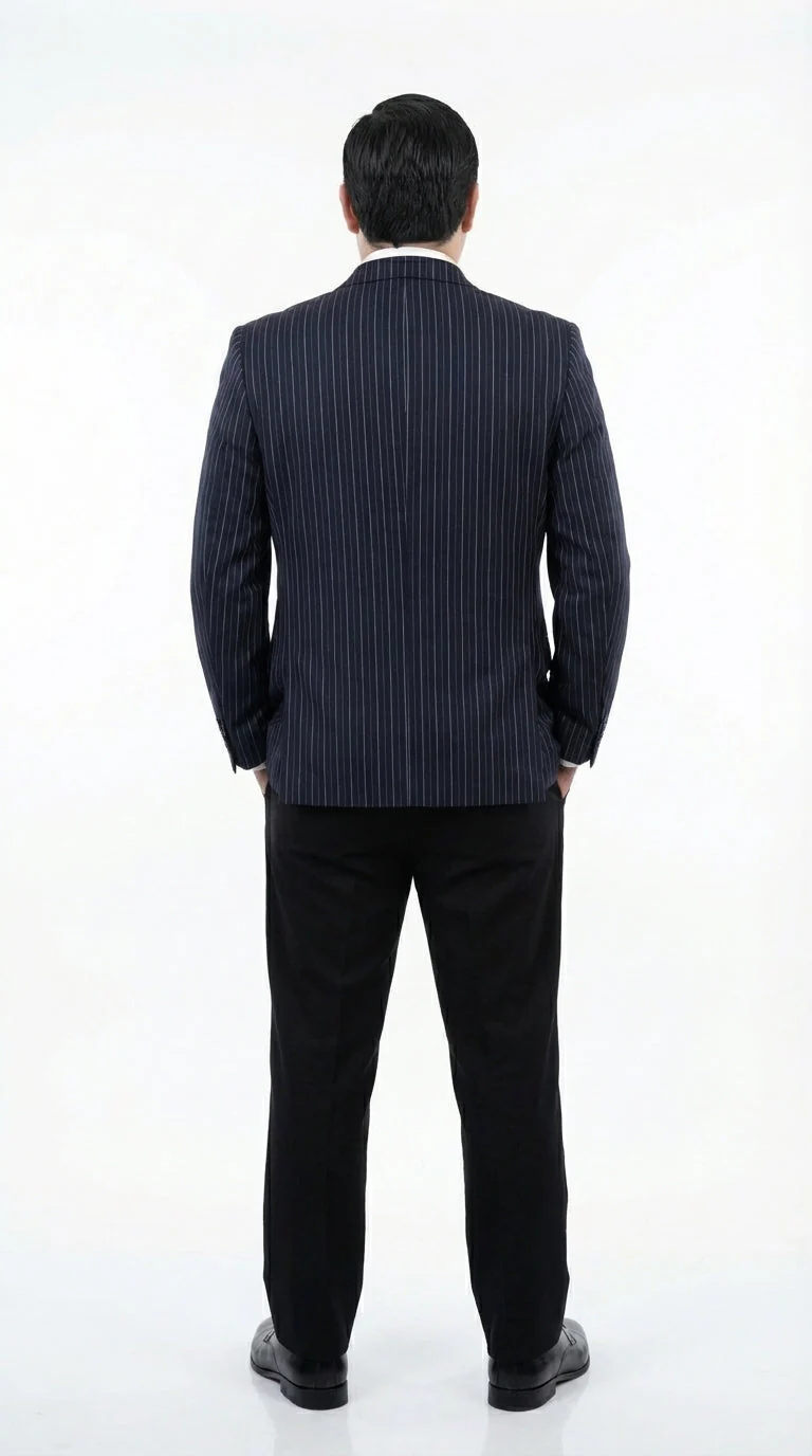 Men’s Black Pinstripe Blazer Gomez Addams Inspired Jacket – Vintage Double Breasted Formal Blazer, Classic Party Costume Wear, Elegant Evening - Image 2