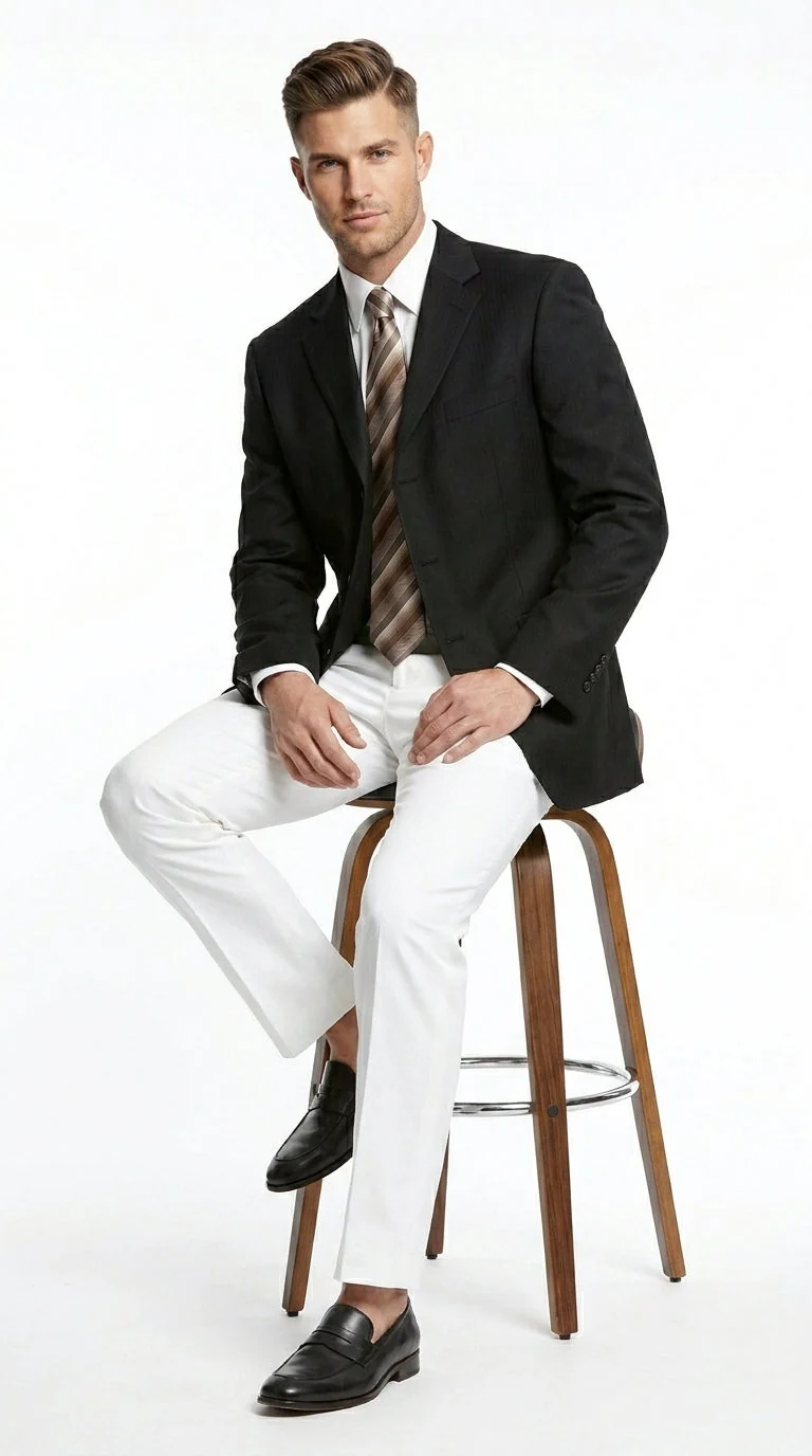 Men’s Black Three Button Blazer – Classic Formal Suit Jacket for Business, Office, Sport Coat - Image 3