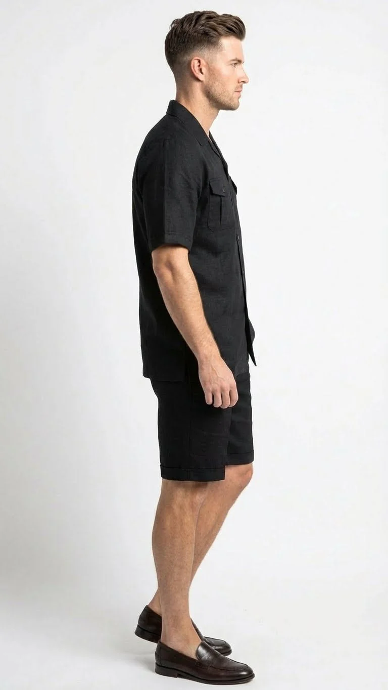 Men’s Black Walking Suit with Short – Classic Leisure and Casual Outfit - Image 3