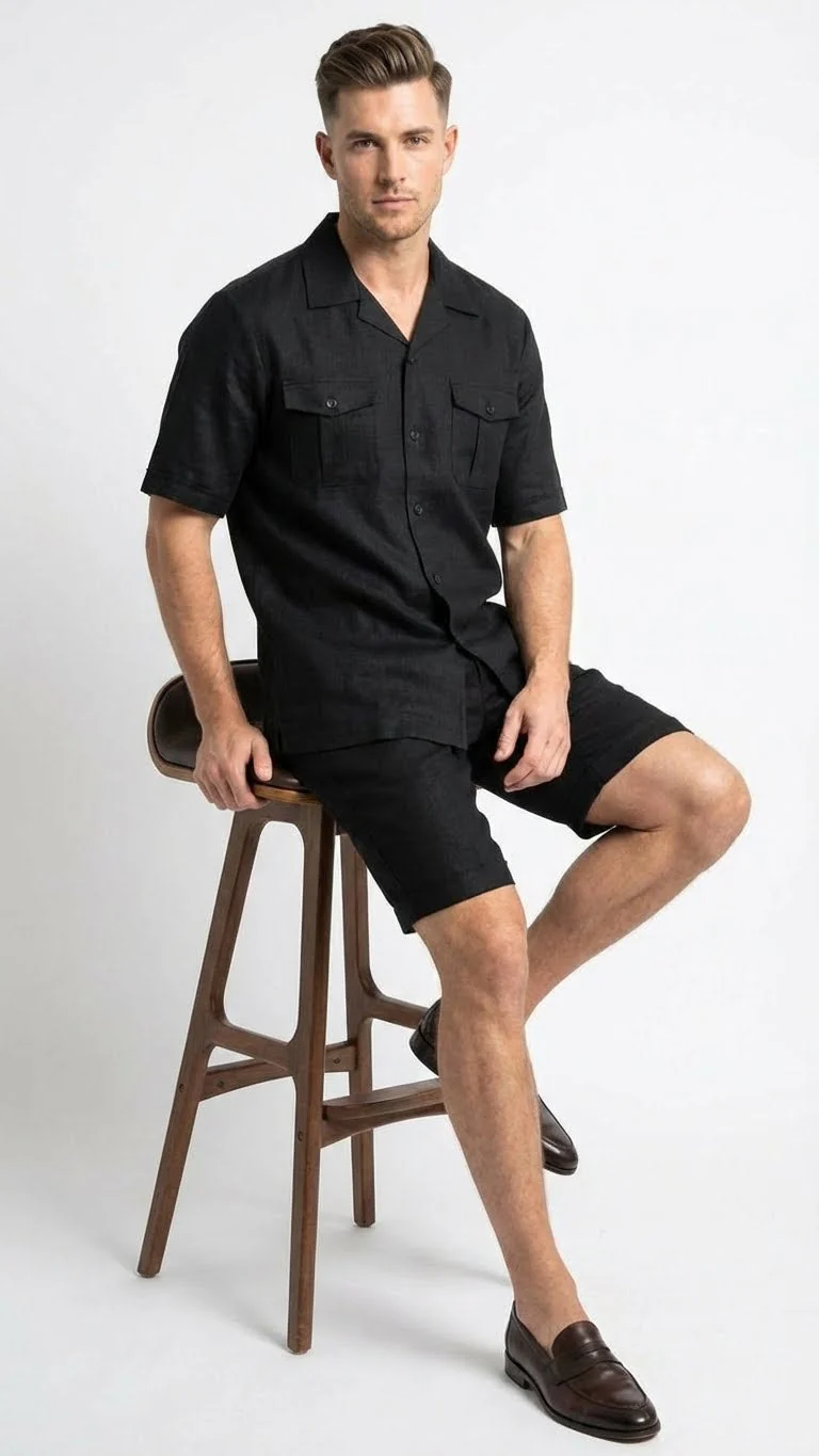 Men’s Black Walking Suit with Short – Classic Leisure and Casual Outfit - Image 4