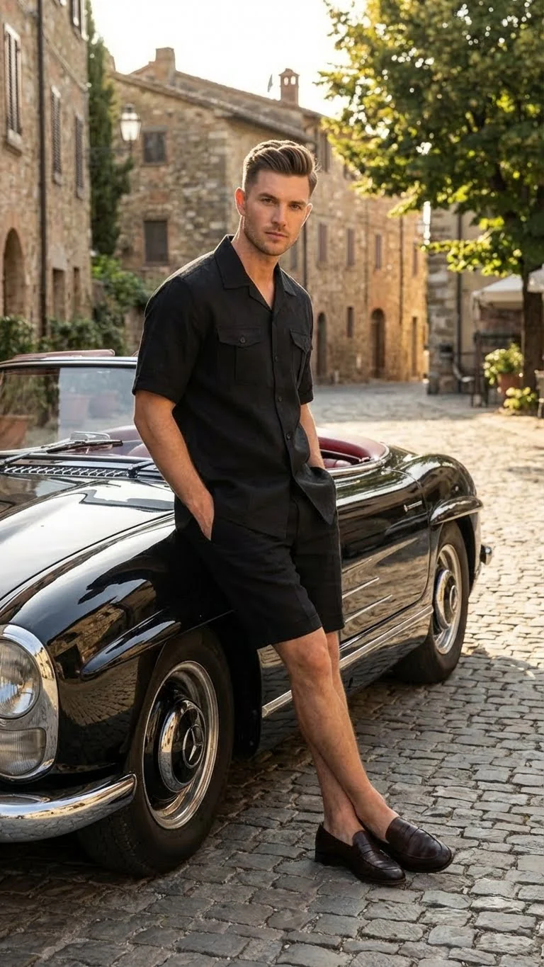 Men’s Black Walking Suit with Short – Classic Leisure and Casual Outfit - Image 8