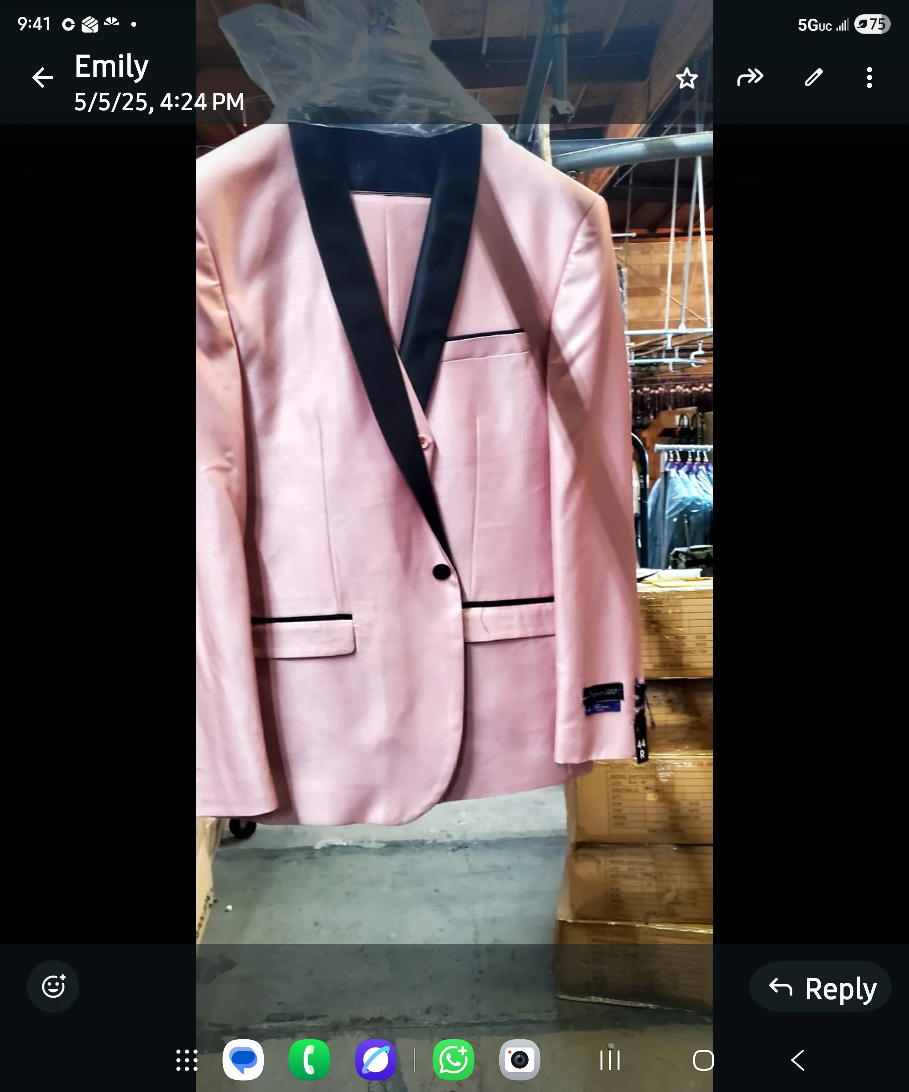 Men’s Blush Pink Shiny 3 Piece Suit with Black Shawl Lapel | Light Pink Prom Suit Sharkskin Fabric - Ultra Slim Fit - Image 10