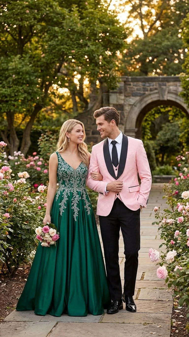 Men’s Blush Pink Tuxedo Suit Set with Black Shawl Lapel – 3 Piece Formal Wedding and Party Prom Vest + Black Pants - Image 5