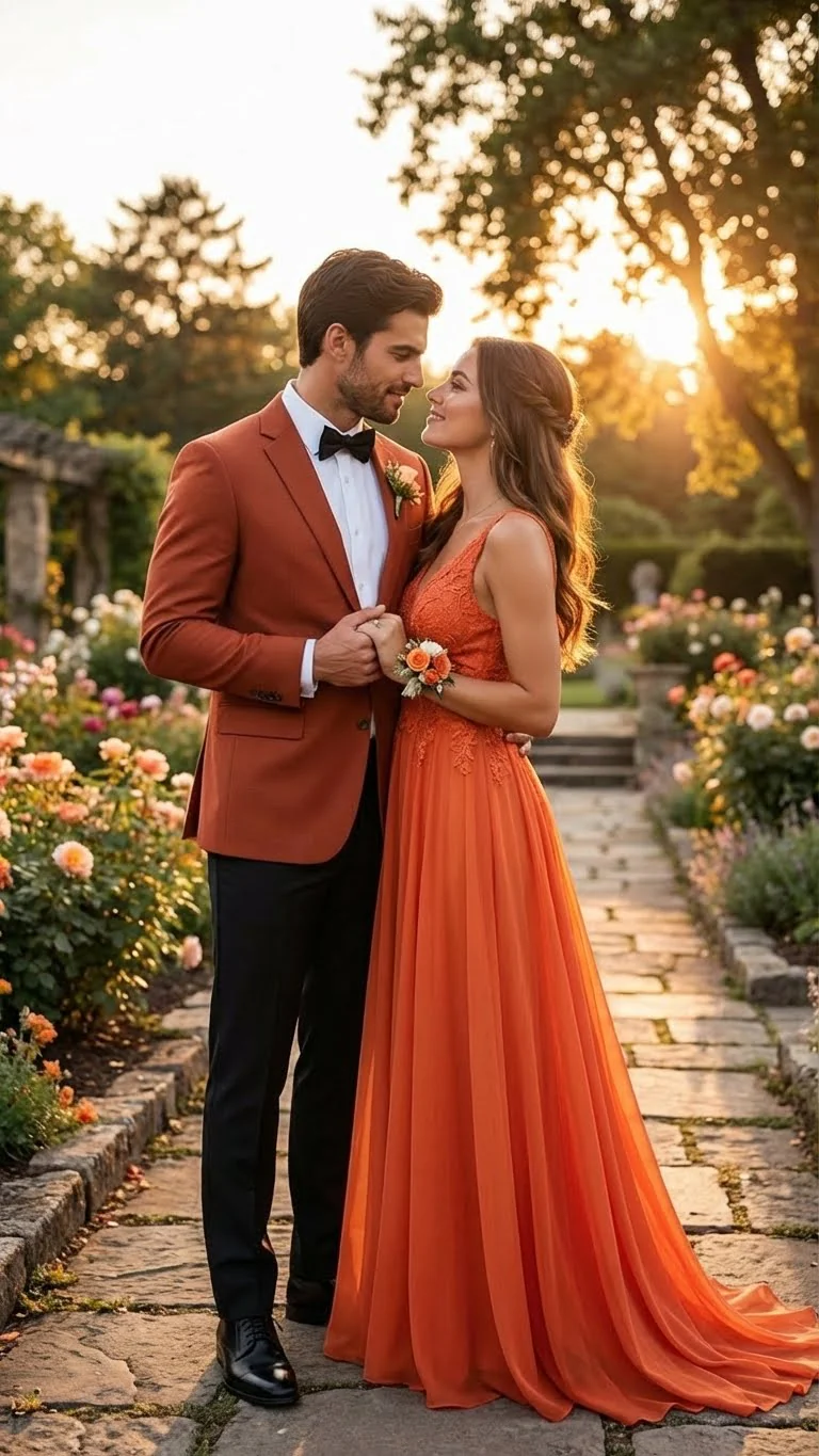 Men’s Brick Copper Rust Color  Blazer – Slim Fit Formal and Party Wear Jacket in Burnt Orange Sport Coat - Image 8