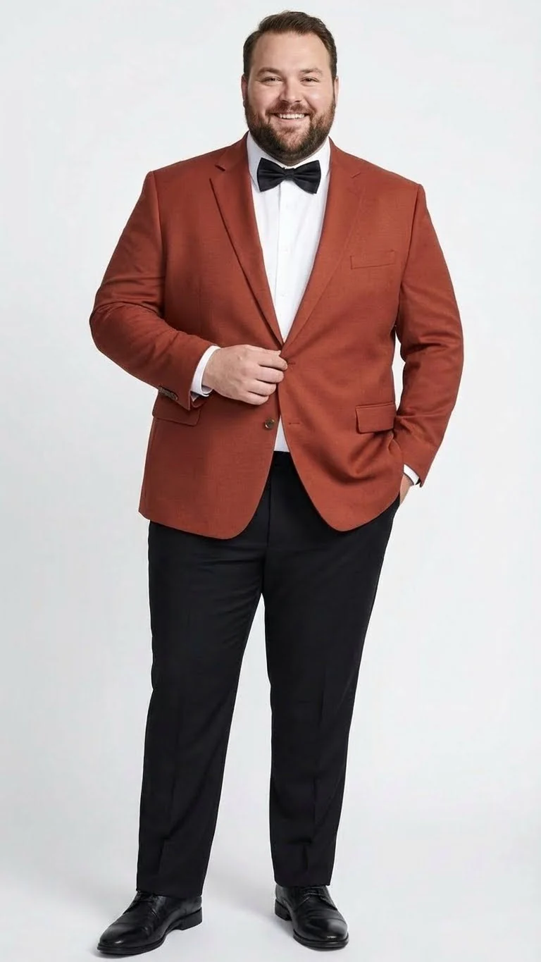 Men’s Brick Copper Rust Color  Blazer – Slim Fit Formal and Party Wear Jacket in Burnt Orange Sport Coat - Image 9