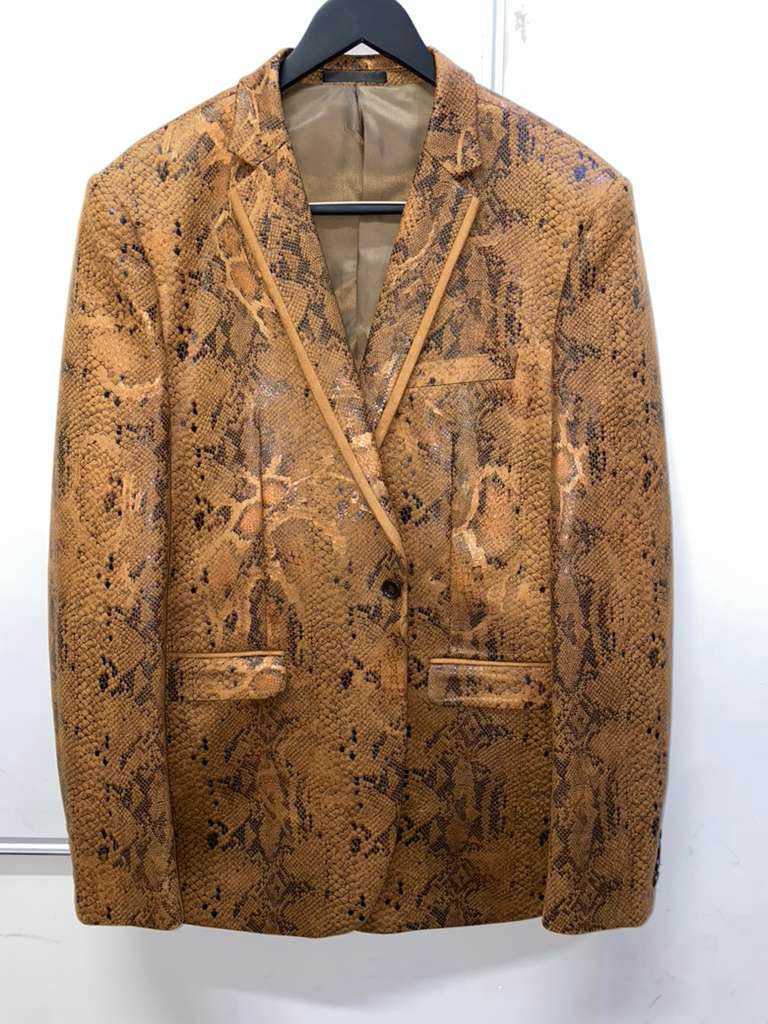 Men’s Brown Snakeskin Pattern Blazer – Stylish Exotic Print Formal Blazer Jacket for Party, Exotic Crocodile Alligator Print - Image 14